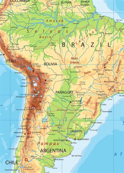 Challenges of implementing MAP Physical Map Of South America